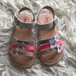 Toddler Size 7m White/Pastel Rachel Shoes Sandals Little Girls Touch Fastener